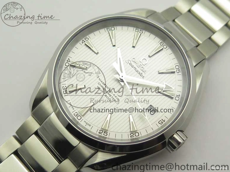 0307 Aqua Terra 150M SS VSF 1:1 Best Edition White Textured Dial Silver Markers on SS Bracelet A8500 Super Clone Chic 8041